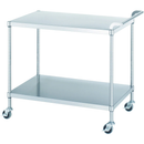 ステンレスワゴン ベタ棚 2段 ガード無しタイプ