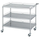 ステンレスワゴン ベタ棚 3段 ガード付きタイプ
