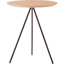 オーク天板ラウンドサイドテーブル　アイアン3本脚　HIT-232