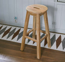 オーク材サークルトップカフェスツール　MTK-531NA　2脚セット