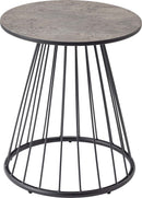 ストーン調モダンラウンドサイドテーブル　PT-340GY