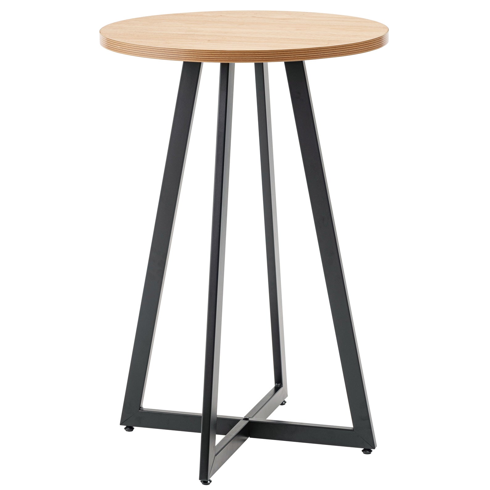 木目天板スチールフレーム脚カフェテーブル PT-342｜店舗備品・店舗
