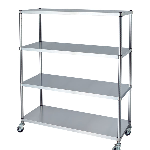 メタヘキテL ステンレスバージョン 【大幅値下げ】 RB4-6045 ステンレスラック ベタ棚4段仕様(SUS430) シンコー 高さ