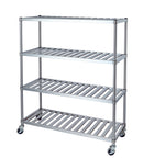 ステンレスラック　スノコ棚4段タイプ　キャスター付