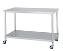ステンレス作業台　ベタ棚仕様　キャスター付