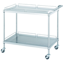 ステンレスワゴン　ベタ棚　2段　ガード付きタイプ