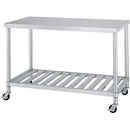 ステンレス作業台　スノコ棚仕様　キャスター付