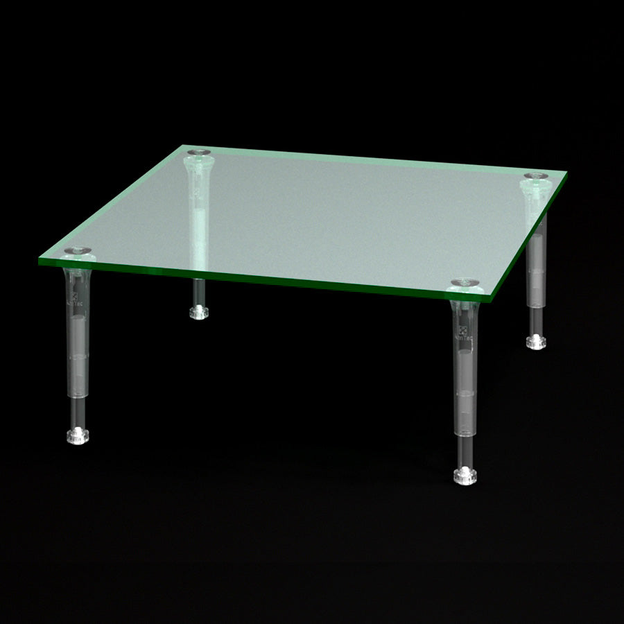 ディスプレイスタンド】伸縮クリアポール角板｜店舗備品・什器・展示