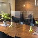 飛沫防止パーテーション用カラースタンド　イエローグリーン（アクリル板セット）